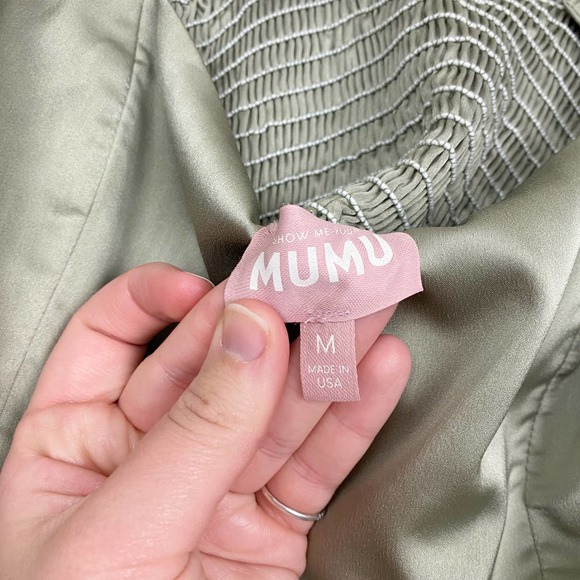 Show Me Your Mumu Claire Midi Dress in Ivory Luxe Satin Size M - Picture 8 of 12